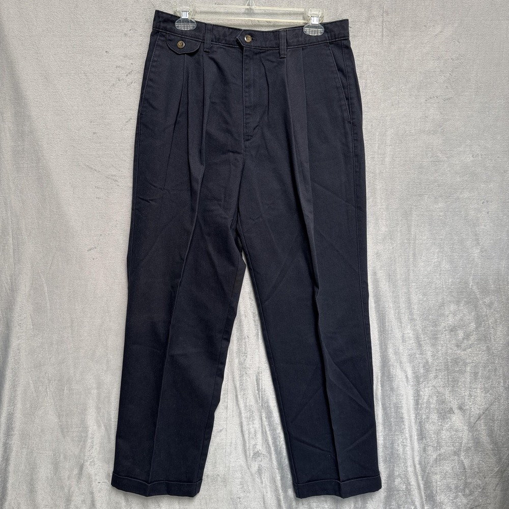 Duck Head Pants Mens 32x30 Blue 100%‎ Cotton Pleated Chino Relaxed Fit Casual